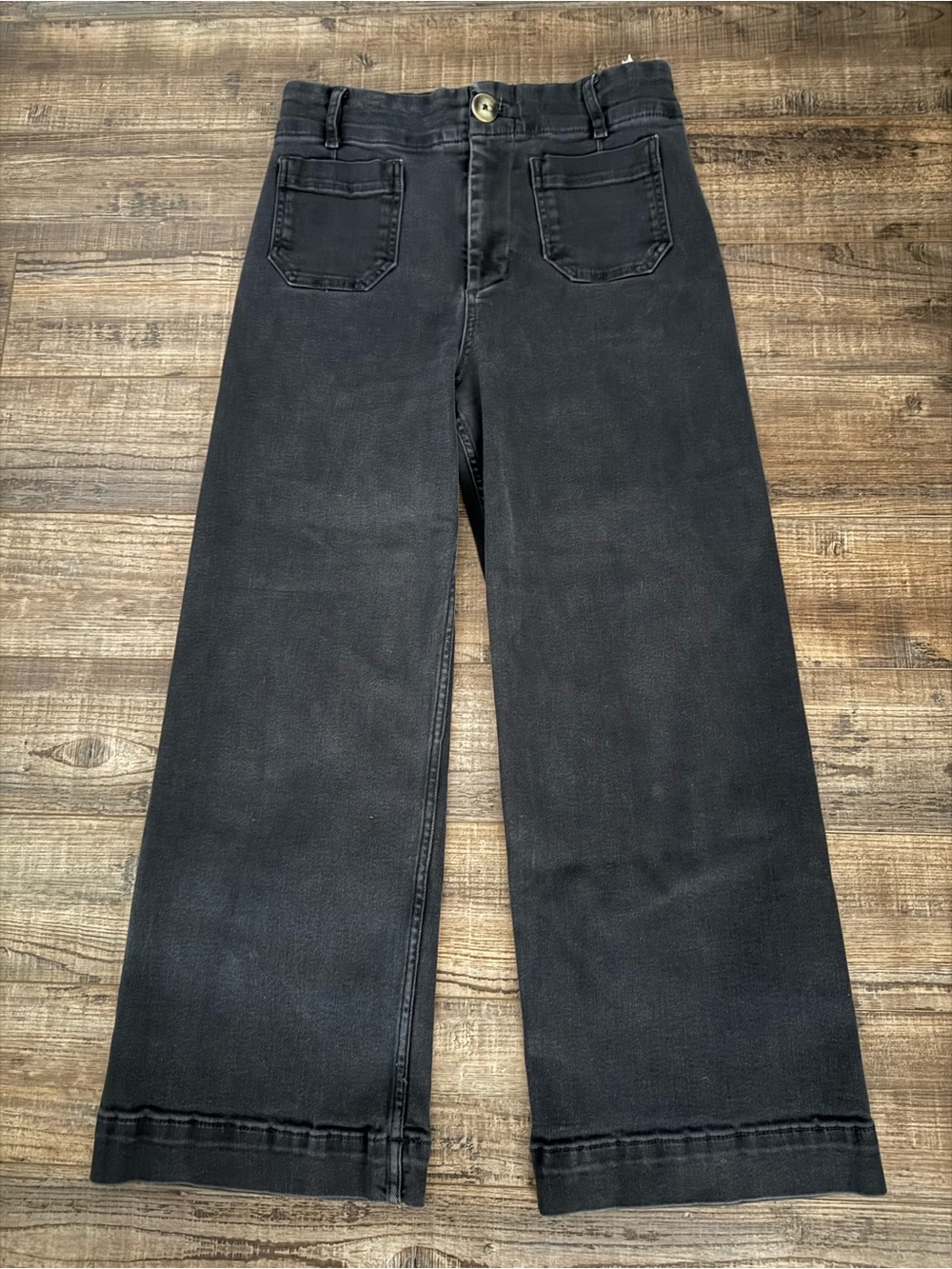 Pilcro Wide-Leg Trousers in Navy